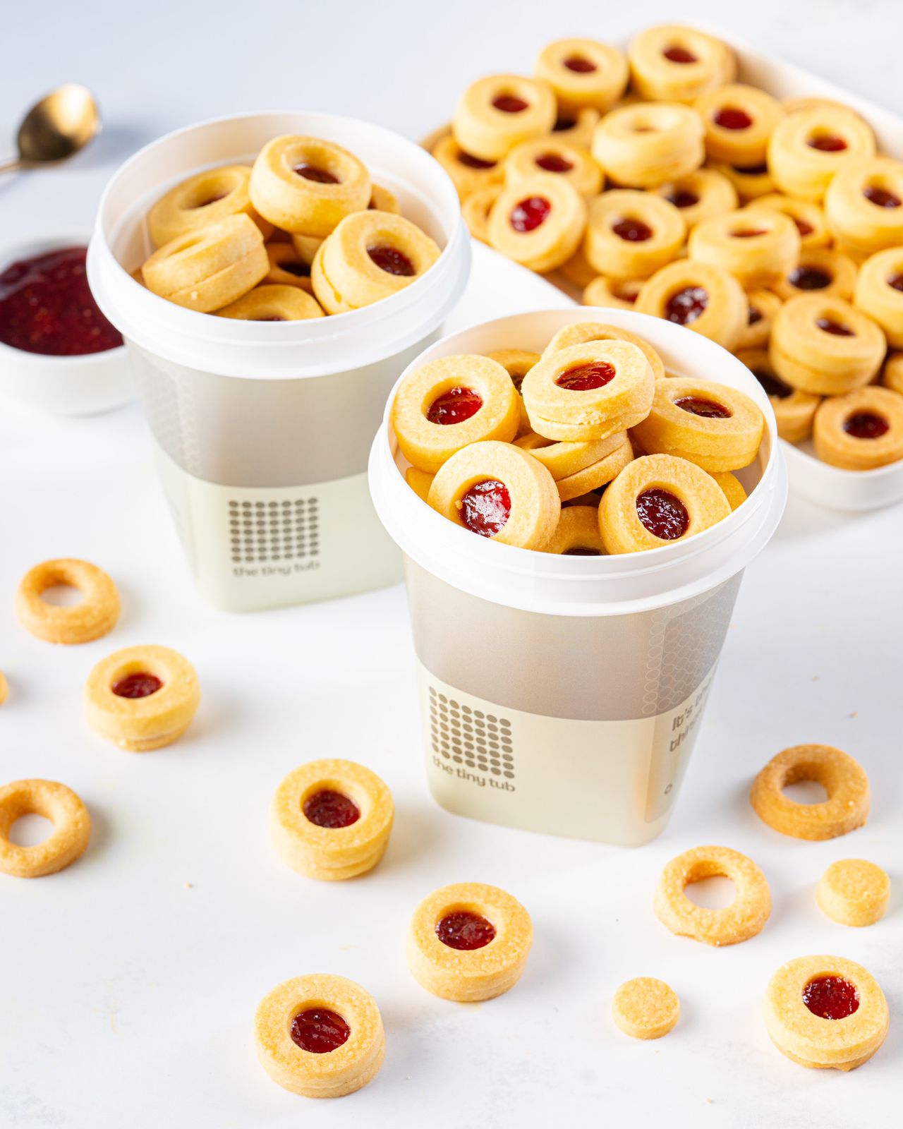 Tiny Strawberry Shortbread Cookies